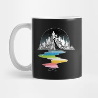 Queer Pride Flag Mountain River Mug